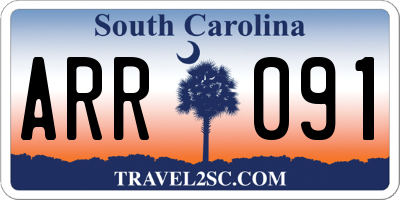 SC license plate ARR091