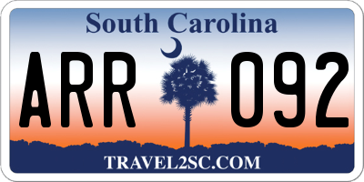 SC license plate ARR092