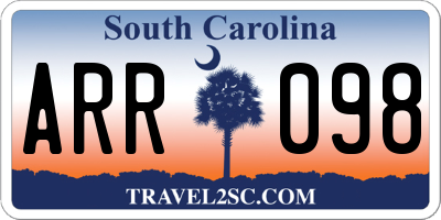 SC license plate ARR098