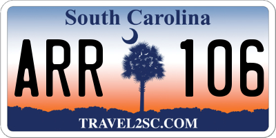 SC license plate ARR106