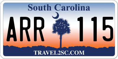 SC license plate ARR115