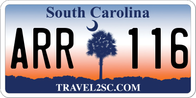 SC license plate ARR116