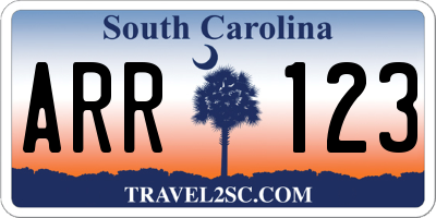 SC license plate ARR123