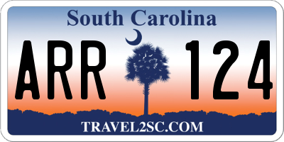 SC license plate ARR124