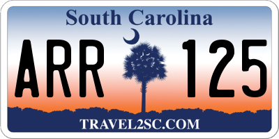 SC license plate ARR125