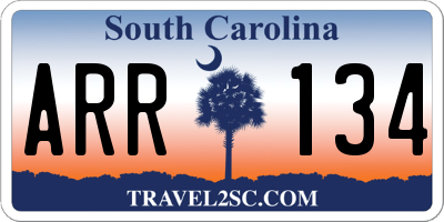 SC license plate ARR134