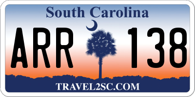 SC license plate ARR138