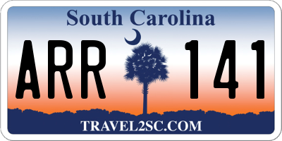 SC license plate ARR141