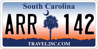 SC license plate ARR142