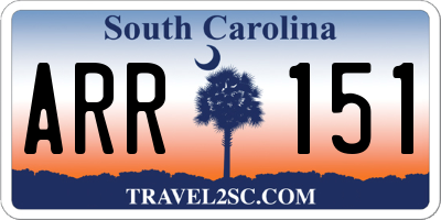 SC license plate ARR151