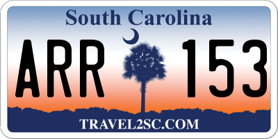 SC license plate ARR153