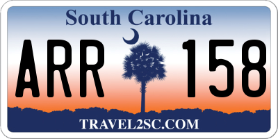 SC license plate ARR158