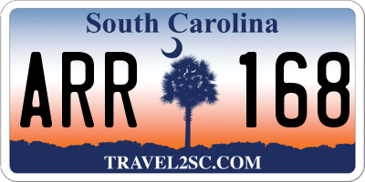 SC license plate ARR168