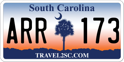 SC license plate ARR173