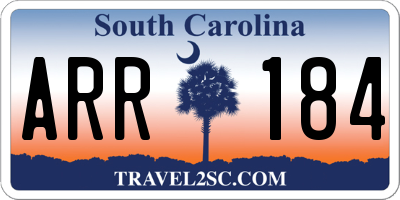 SC license plate ARR184