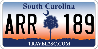 SC license plate ARR189