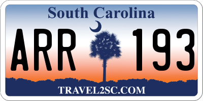 SC license plate ARR193