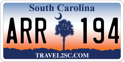 SC license plate ARR194