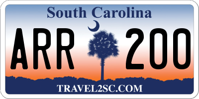 SC license plate ARR200
