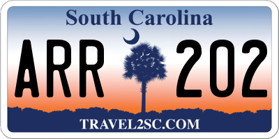 SC license plate ARR202
