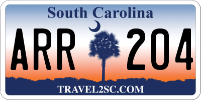 SC license plate ARR204