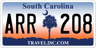SC license plate ARR208