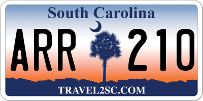 SC license plate ARR210