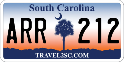 SC license plate ARR212