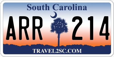 SC license plate ARR214