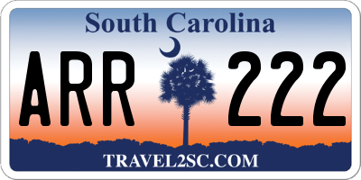 SC license plate ARR222