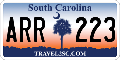 SC license plate ARR223
