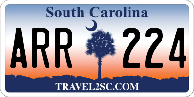 SC license plate ARR224