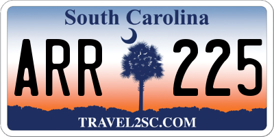 SC license plate ARR225