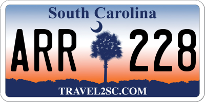 SC license plate ARR228