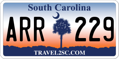 SC license plate ARR229