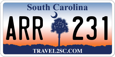 SC license plate ARR231
