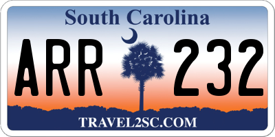 SC license plate ARR232