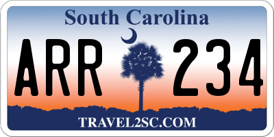 SC license plate ARR234