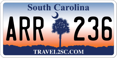 SC license plate ARR236