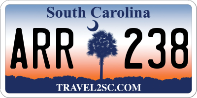 SC license plate ARR238