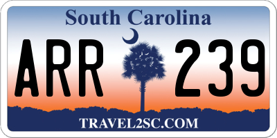 SC license plate ARR239