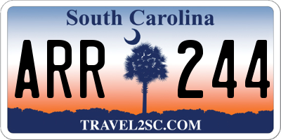 SC license plate ARR244