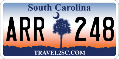 SC license plate ARR248
