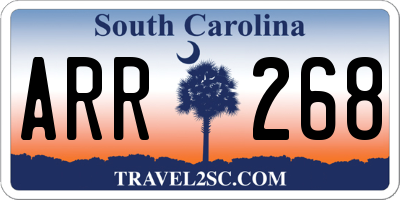 SC license plate ARR268