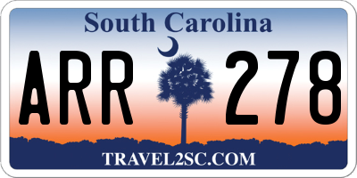 SC license plate ARR278