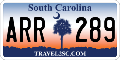SC license plate ARR289