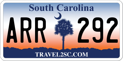 SC license plate ARR292
