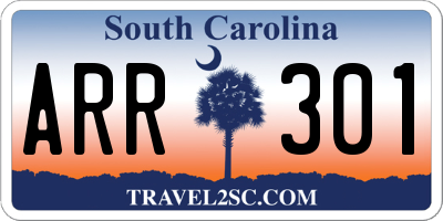SC license plate ARR301