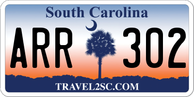 SC license plate ARR302