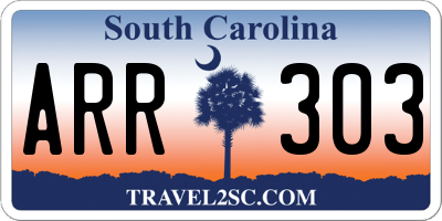 SC license plate ARR303